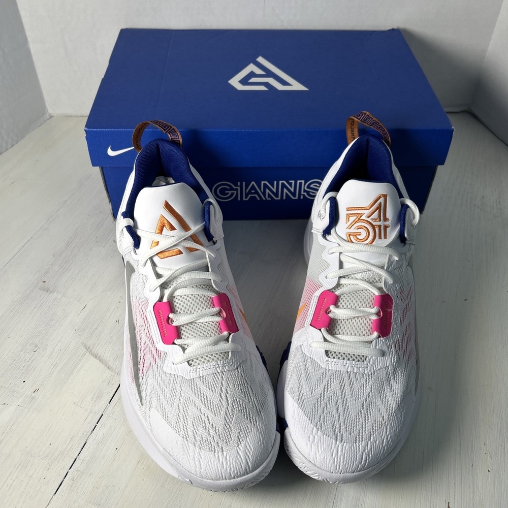 Nike Men 11 Giannis Immortality 2 White Deep Royal {DM0825-102} Pink Silver 3079